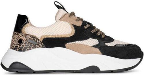 Ps poelman Iva suède sneakers zwart/beige/wit