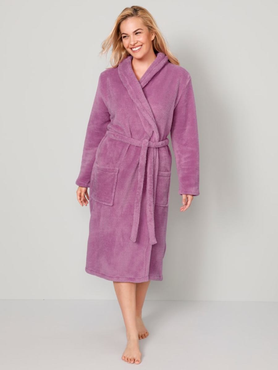 Badjas van zachte fleece Harmony Rozenhout