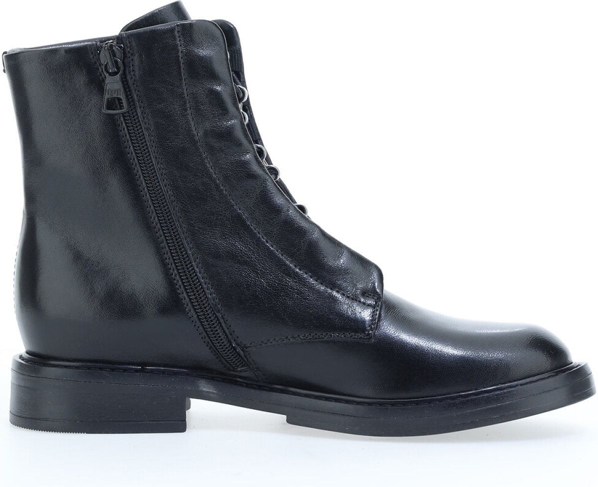 Mjus Fabia leren enkelboots zwart