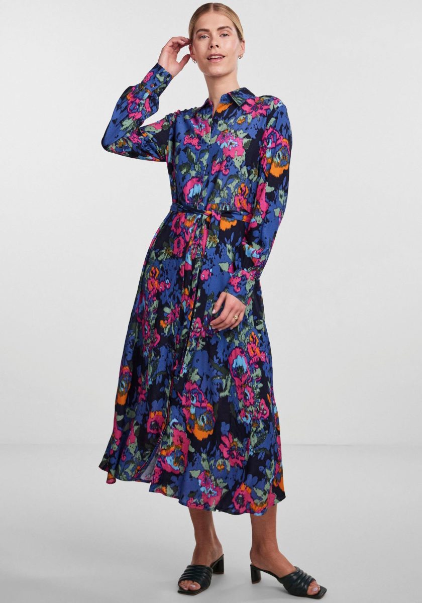 Y.A.S Jurk met overhemdkraag YASFIMA LS LONG SHIRT DRESS S. NOOS