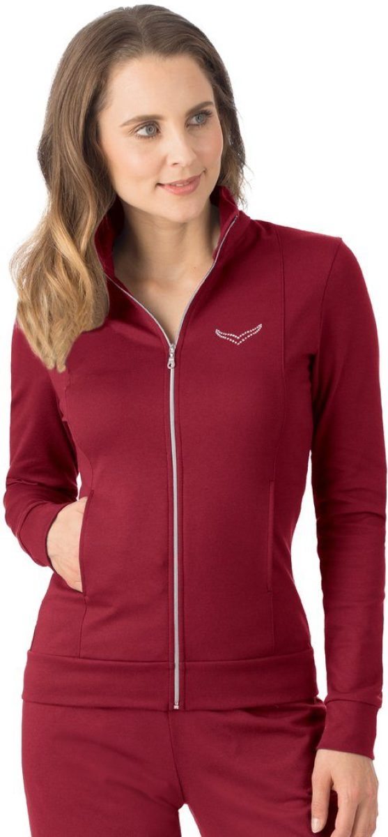 Trigema Sweatvest Trigema jas veredeld met kristallen