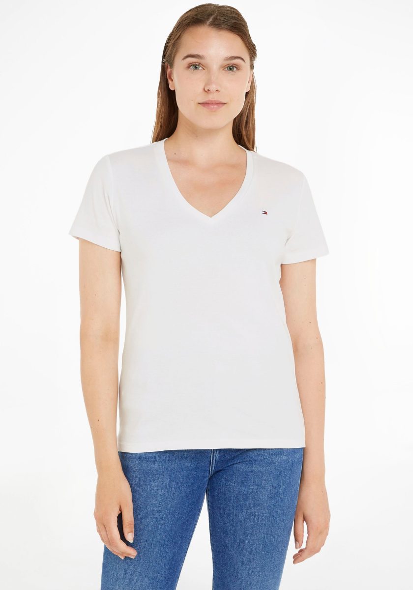 Tommy hilfiger T-shirt SLIM CODY RIB V-NECK SS
