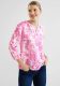 Street One blousetop met linnen en bladprint roze/wit