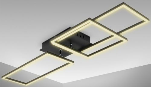 B.K.Licht Led-plafondlamp BK_FR1501 LED-Deckenlampe, Frame, Schwenkbar, 3000 K warmweiß, Schwarz
