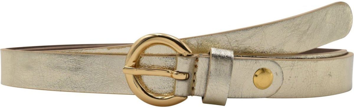 leslii Leren riem Metallic-look