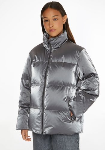 Tommy hilfiger Gewatteerde jas METALLIC DOWN PUFFER JKT met opstaande kraag