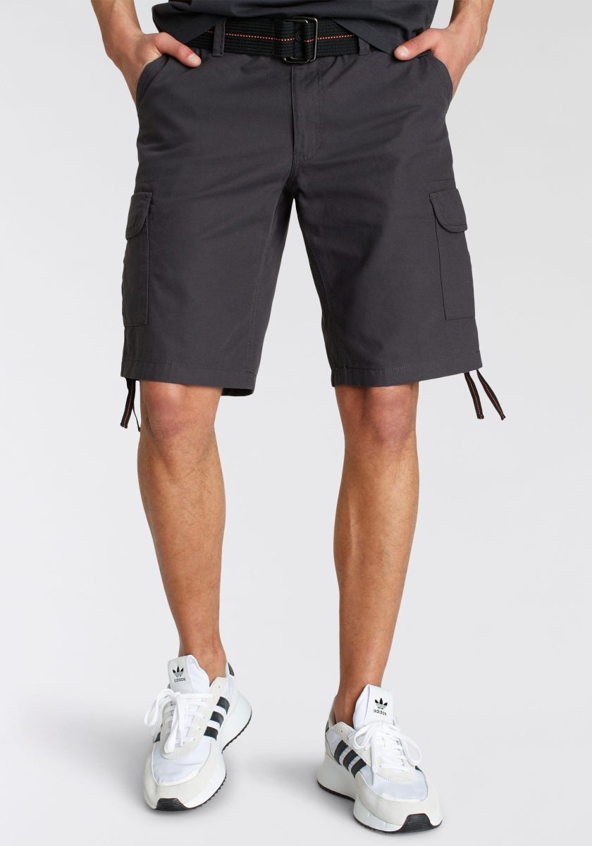 Bruno Banani Cargoshort met modieuze structuur (set, 2-delig, Met een afneembare riem)