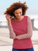Casual Looks Shirt met lange mouwen Gestreept shirt (1-delig)