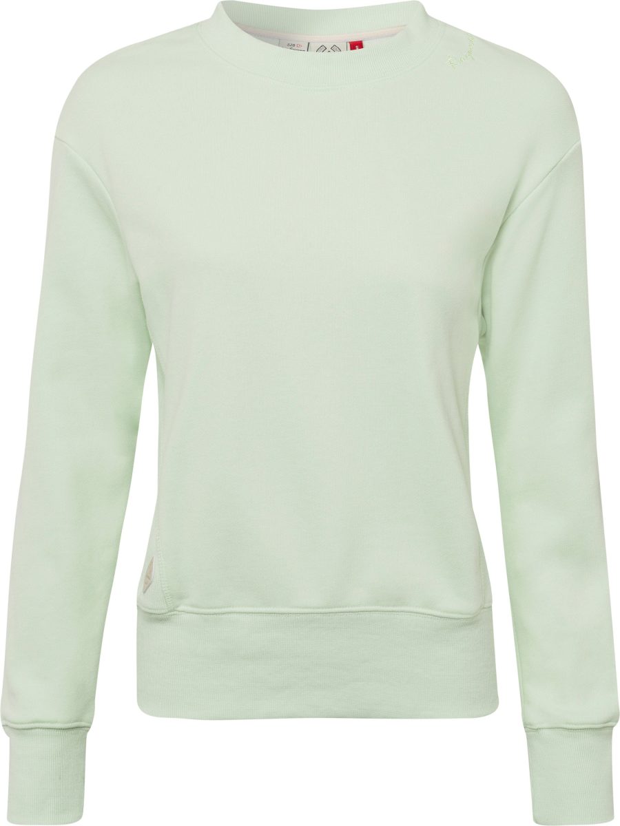 Ragwear Sweater AZALLEA Crewneck met sierknoop-beleg in natuurlijke hout-look