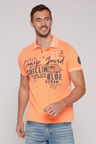 CAMP DAVID Poloshirt met contrasterende stiksels