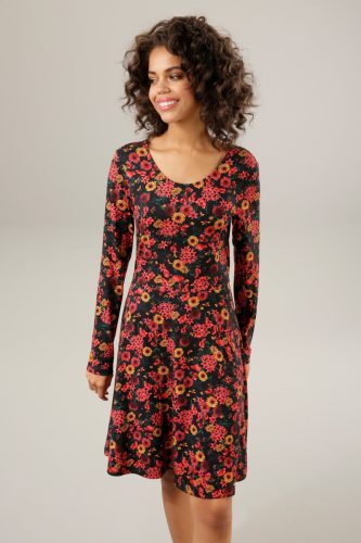 Aniston CASUAL Jerseyjurk met fijne bloemenprint