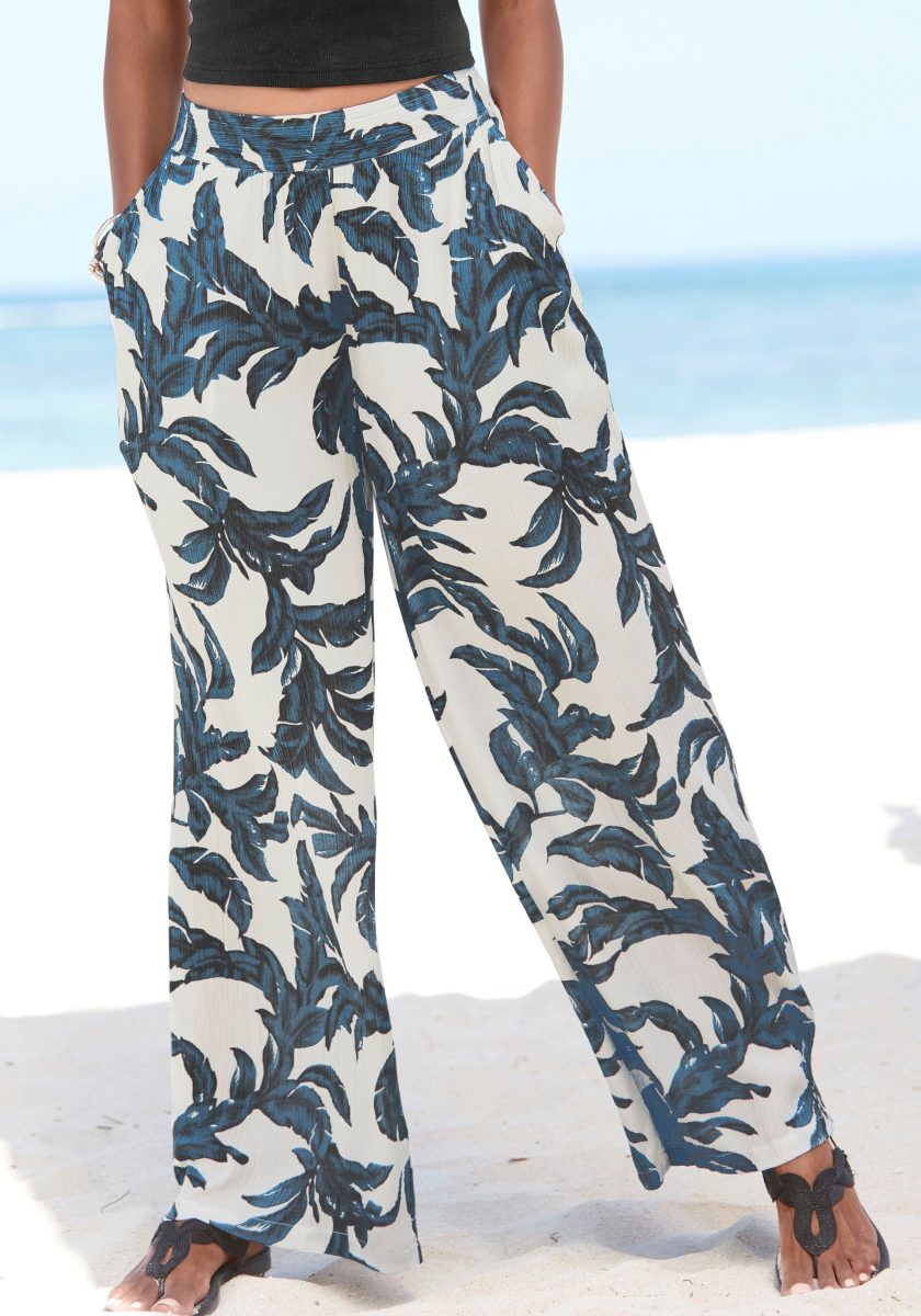 s.Oliver RED LABEL Beachwear Palazzobroek van viscose-crêpe