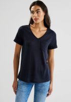 Street One Shirt met korte mouwen met grote v-hals