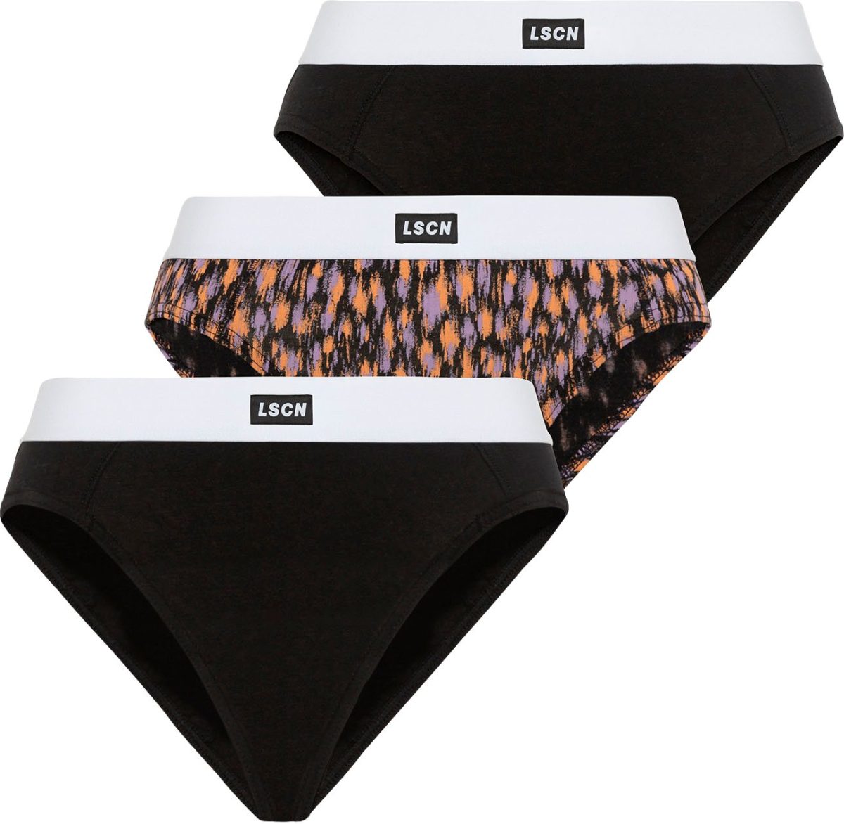LSCN by LASCANA Jazz-hipsters met brede logoboord (set, 2 stuks)