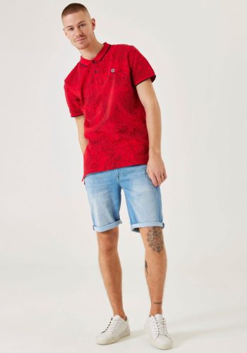 Garcia Poloshirt met een gebloemd motief all-over