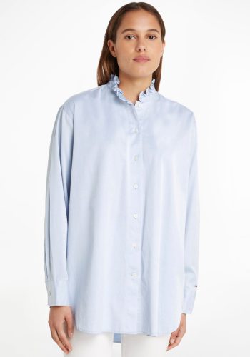 Tommy hilfiger Blouse met lange mouwen CO 2-TONE FRILL OVSZD SHIRT