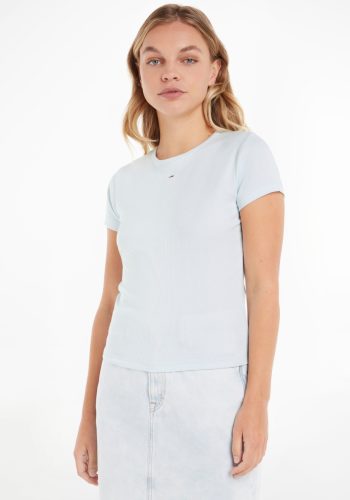 Tommy Jeans T-shirt TJW BBY ESSENTIAL RIB SS met Tommy Jeans-merklabel