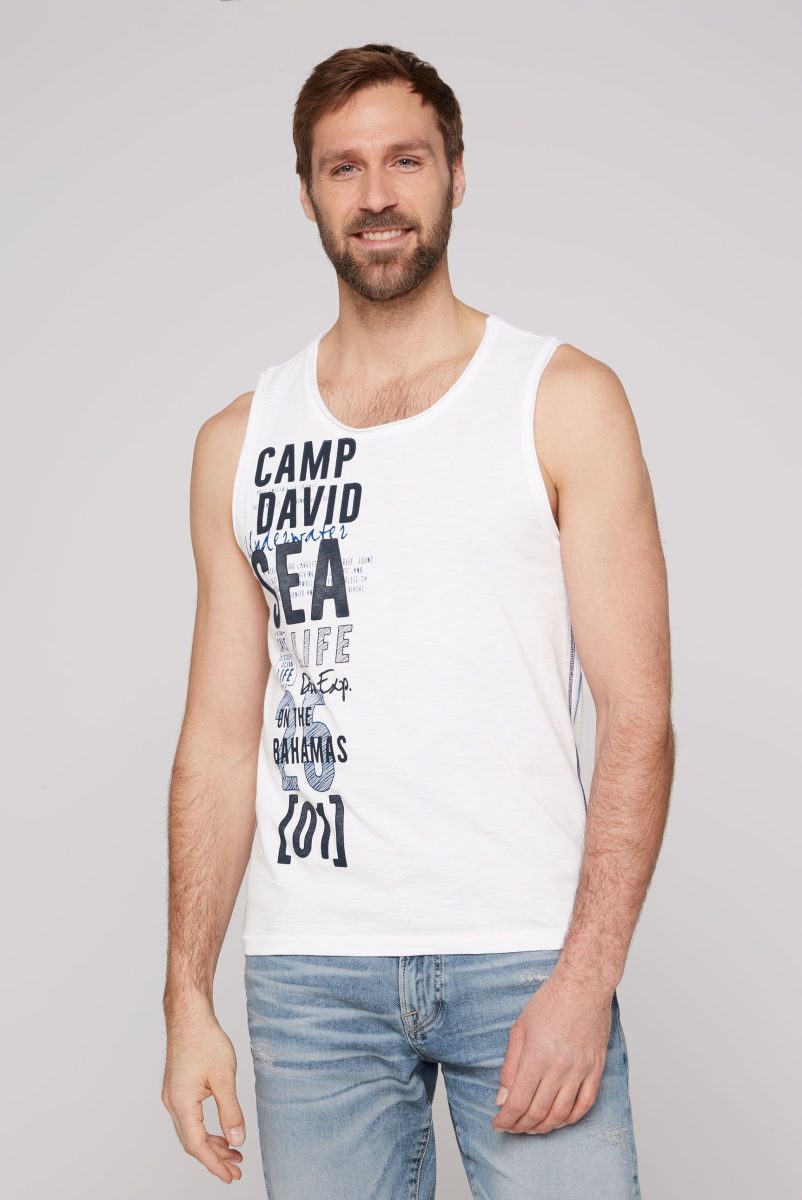 CAMP DAVID Tanktop met logoprint