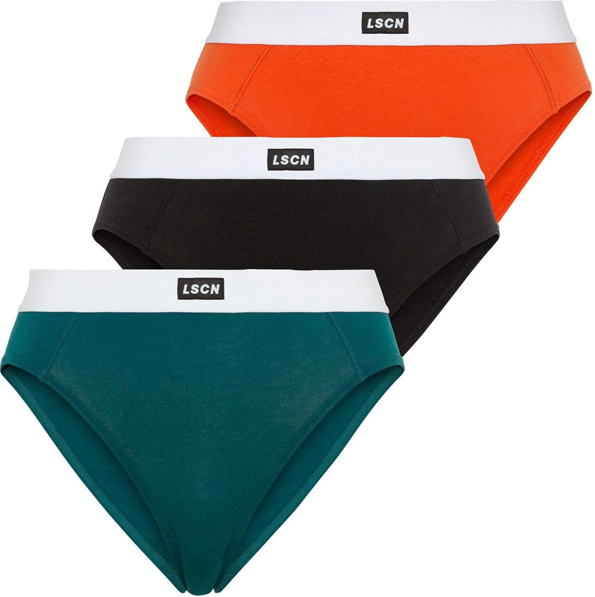 LSCN by LASCANA Jazz-hipsters met brede logoboord (set, 2 stuks)