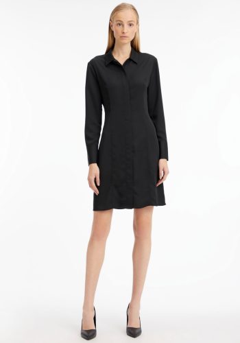 Calvin klein Jurk met overhemdkraag RECYCLED CDC SHIRT DRESS met Calvin klein logo-opschrift op de mouw