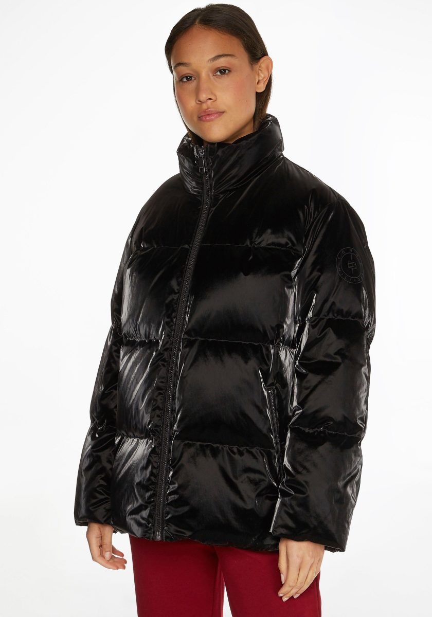 Tommy hilfiger Gewatteerde jas METALLIC DOWN PUFFER JKT met opstaande kraag