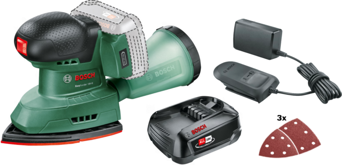Bosch EasySander 18V-8 + 2,5 Ah accu en lader