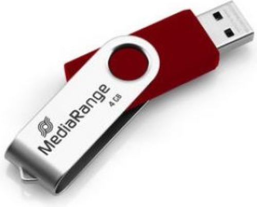 MediaRange MR907-RED USB flash drive 4 GB USB Type-A 2.0 Rood, Zilver