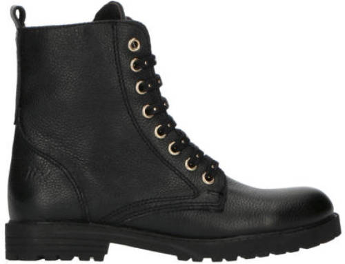 Clic! leren veterboots zwart