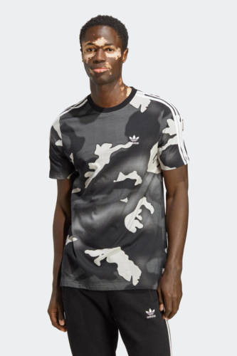 adidas Originals T-shirt zwart/grijs camouflage