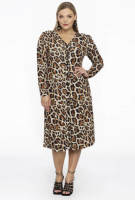 Yoek vest met dierenprint bruin