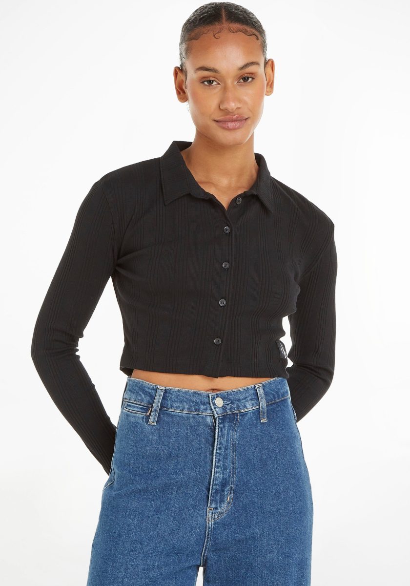 CALVIN KLEIN JEANS crop top zwart