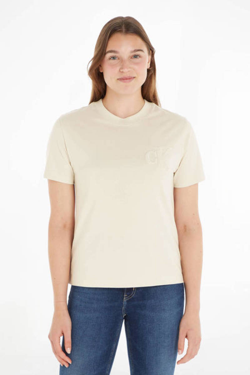 CALVIN KLEIN JEANS T-shirt ecru