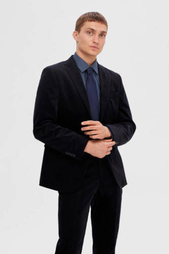 SELECTED HOMME slim fit overhemd SLHSLIMSOHO met all over print dark navy