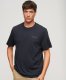 Superdry oversized T-shirt overdyed logo met logo black