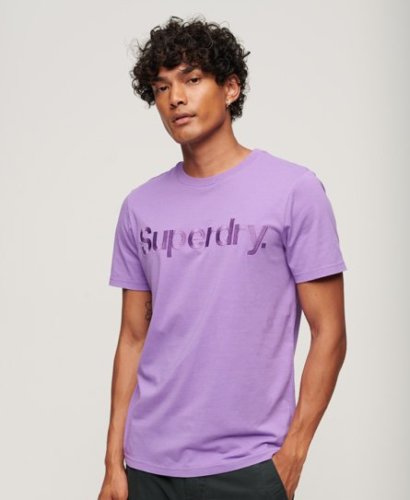 Superdry regular fit T-shirt Tonal embro met logo electric purple