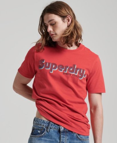 Superdry regular fit T-shirt Terrain met logo soda pop red