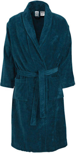 Vandyck velours badjas donkerblauw