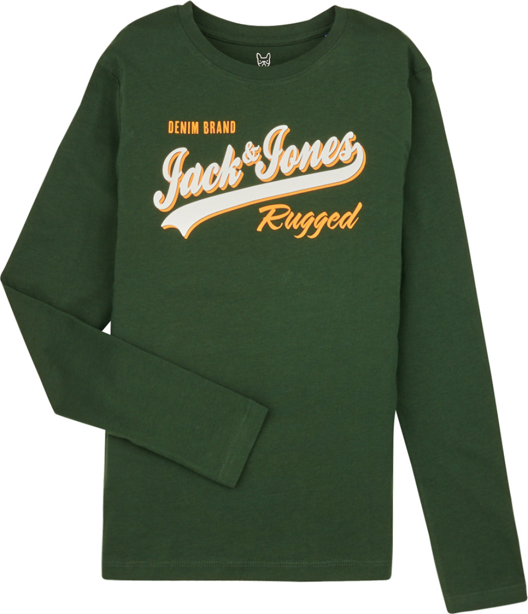 Jack & Jones JUNIOR longsleeve JJELOGO van biologisch katoen donkergroen