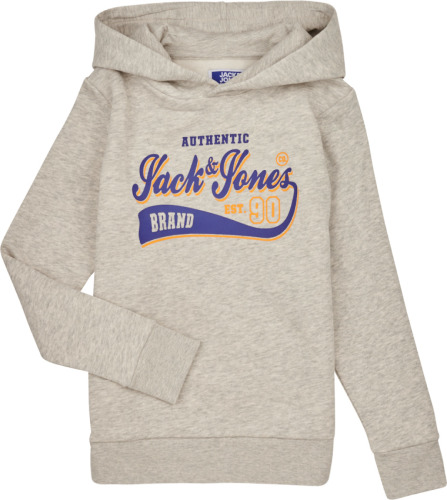 Jack & Jones JUNIOR sweater JJELOGO met logo lichtgrijs melange
