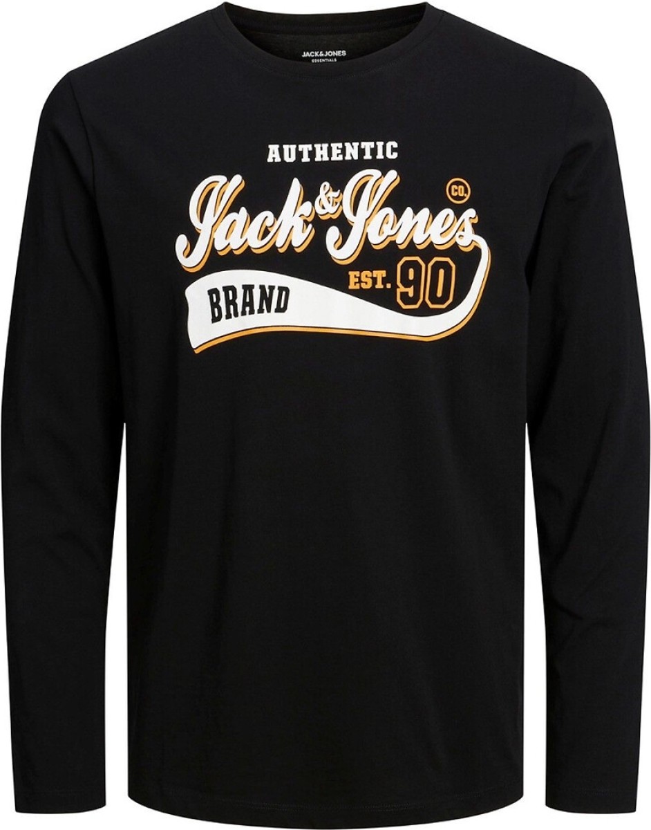 Jack & Jones JUNIOR longsleeve JJELOGO van biologisch katoen zwart