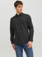 Jack & Jones ESSENTIALS geruit slim fit overhemd JJEGINGHAM groen
