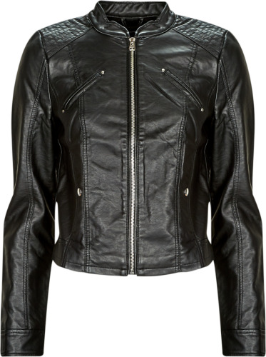 VERO MODA imitatieleren bikerjack VMFAVODONA zwart
