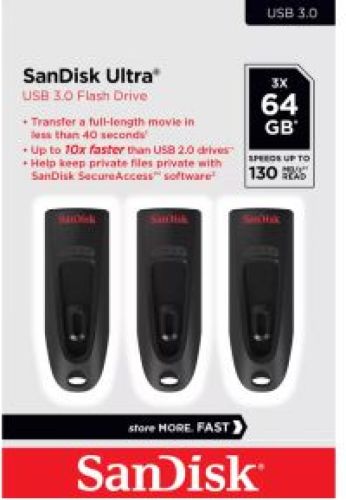 Western Digital Ultrastar Sandisk Ultra USB flash drive 64 GB USB Type-A 3.0 Zwart