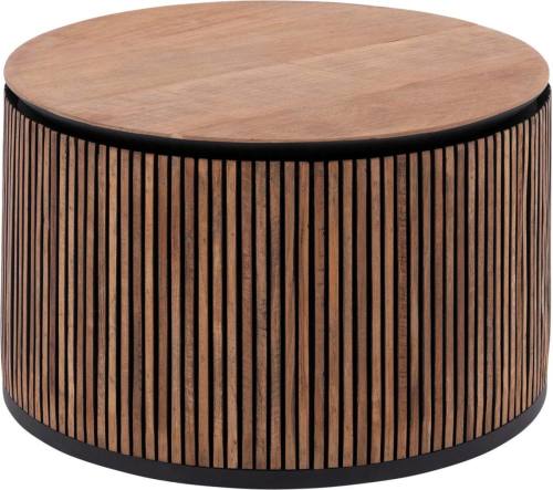 Goossens Salontafel Adel rond, hout teak bruin, stijlvol landelijk, 60 x 35 x 60 cm