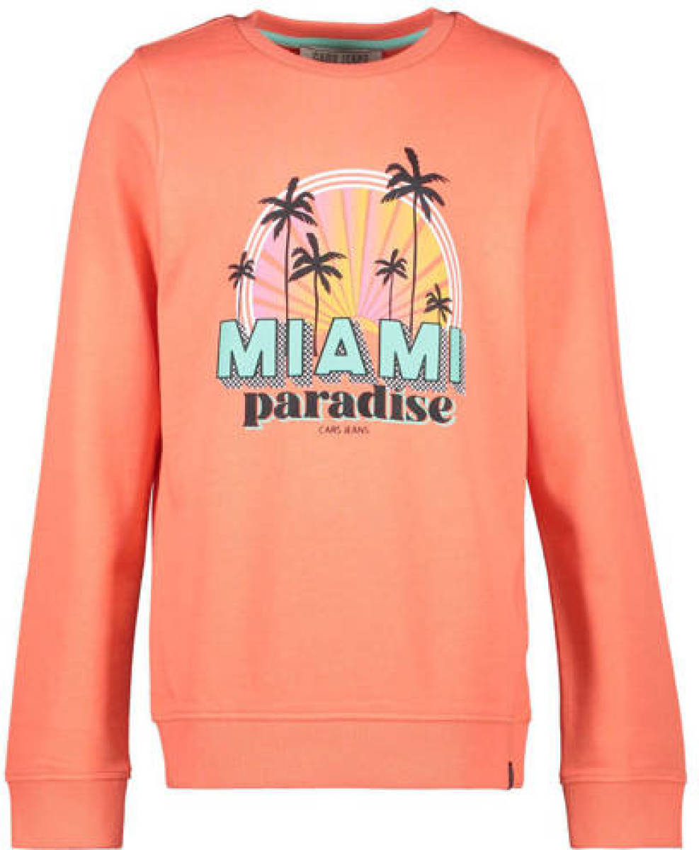 Cars sweater met tekst oranje