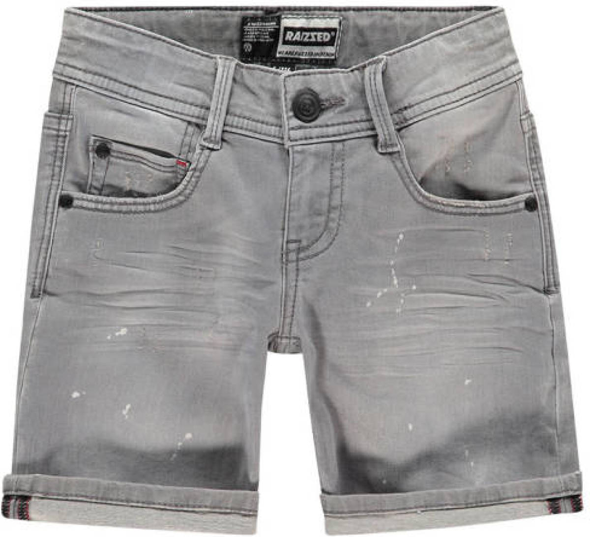 Raizzed denim short Oregon met slijtage mid grey stone