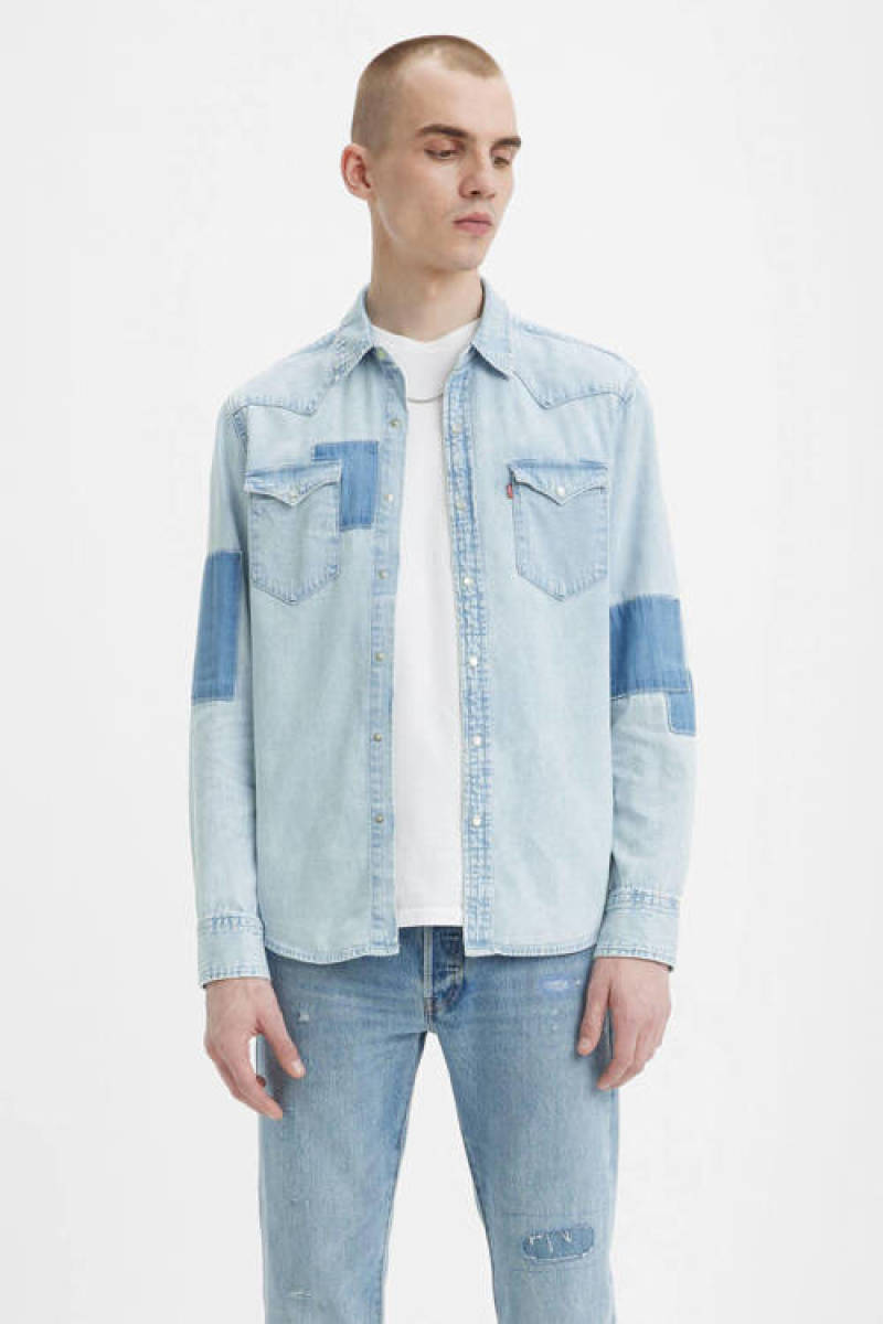 Levi's regular fit denim overhemd met patches ainsile patchwork