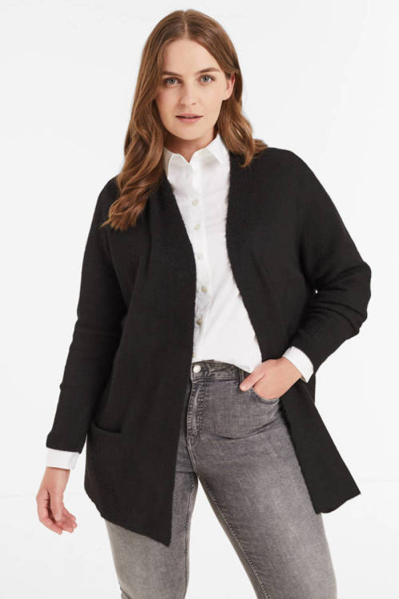 GREAT LOOKS korte gebreid vest zwart