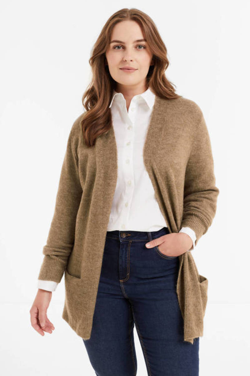 GREAT LOOKS korte gebreid vest camel