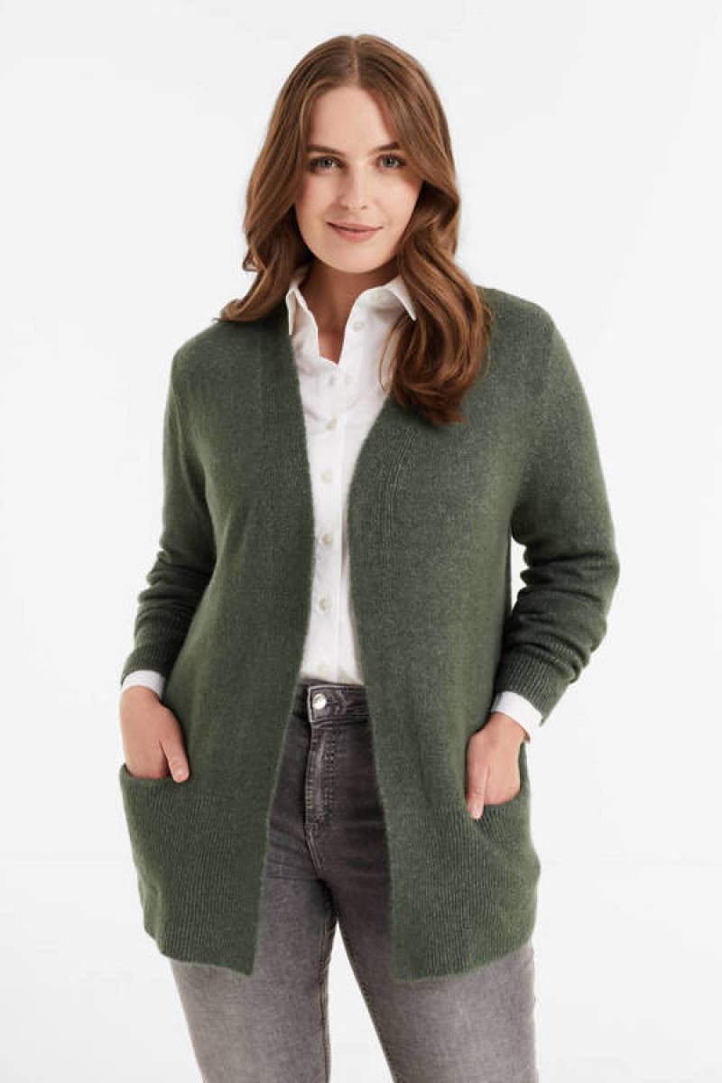 GREAT LOOKS korte gebreid vest khaki